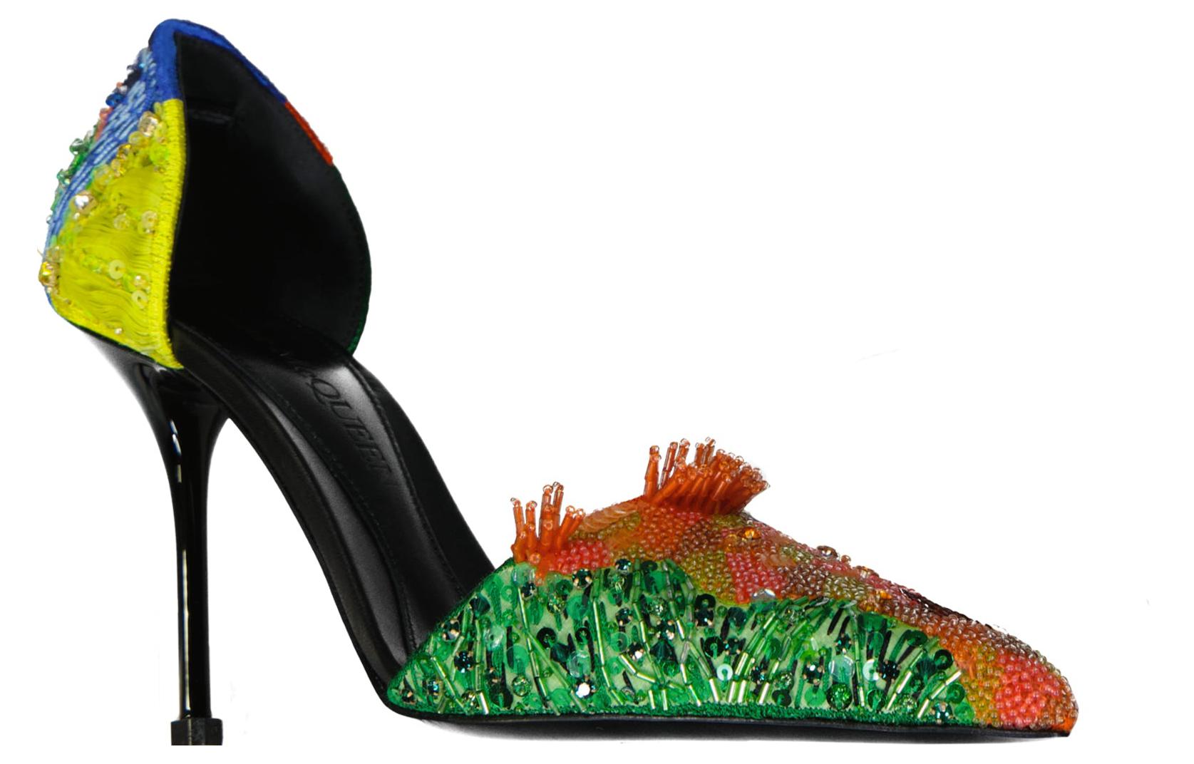 Lookbook (W) Alexander McQueen Talons Hauts Slip-On ''Jaune Bleu Vert'' 718875WHW2G1049Orange