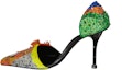 Shop (W) Alexander McQueen Kasut High Heel Slip-On 'Kuning Biru Hijau' 718875WHW2G1049Orange