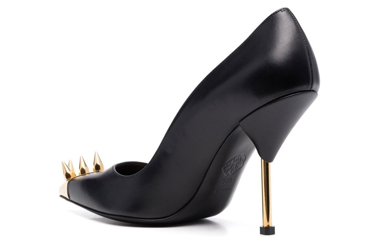 (W) Alexander McQueen Punk Pumps Gold 'Black' 圖 3
