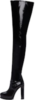(Women) Alexander McQueen High Top Boot 'Black Leather Fashion Chunky Heel' 734982WIDL01000 (Women) Alexander McQueen High Top Boot 'Black Leather Fashion Chunky Heel' 734982WIDL01000