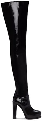 (Women) Alexander McQueen High Top Boot 'Black Leather Fashion Chunky Heel' 734982WIDL01000 Order (Women) Alexander McQueen High Top Boot 'Black Leather Fashion Chunky Heel' 734982WIDL01000