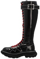 (Women) Alexander McQueen High Top Sneaker 'Black Leather' 676733WHZ8M1090 (Women) Alexander McQueen High Top Sneaker 'Black Leather' 676733WHZ8M1090
