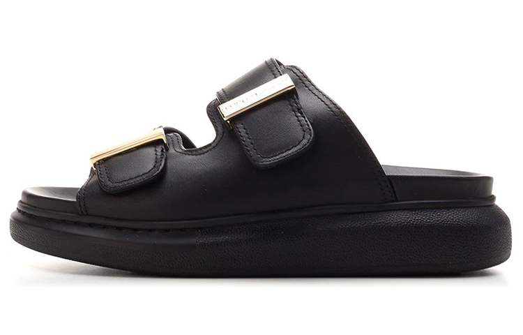 (Women) Alexander McQueen Hybrid 'Black Fashion Leather Sandal' 650784WHXZB1088