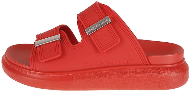 亞歷山大·麥昆 綜合橡膠 厚底單帶 時尚涼拖 女款 紅色 Buy 亞歷山大·麥昆 綜合橡膠 厚底單帶 時尚涼拖 女款 紅色