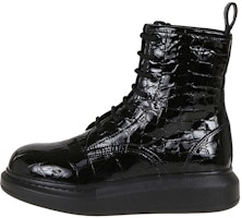 (Women) Alexander McQueen Hybrid Ankle Boot 'Black Crocodile' 633922-WHY20-1000 (Women) Alexander McQueen Hybrid Ankle Boot 'Black Crocodile' 633922-WHY20-1000