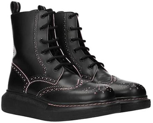 (W) Alexander McQueen Hybrid Sepatu Boot Pergelangan 'Hitam Inti' 611703WHX5C1985 Order (W) Alexander McQueen Hybrid Sepatu Boot Pergelangan 'Hitam Inti' 611703WHX5C1985