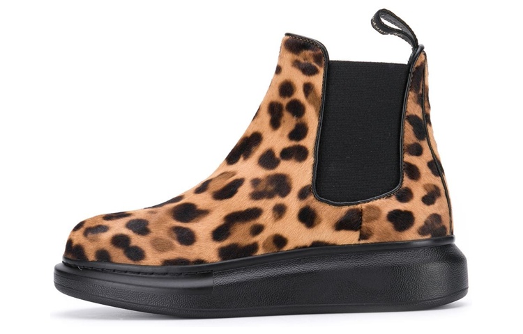 (Women) Alexander McQueen Hybrid Chelsea Boot 'Leopard Brown' 586399WLCZ62044