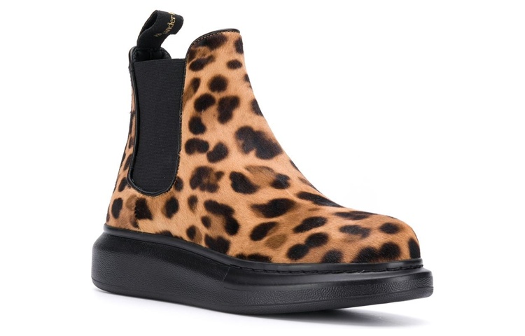 Order (W) アレキサンダー・マックイーン　ハイブリッドチェルシーブーツ "レオパードブラウン" 586399WLCZ62044