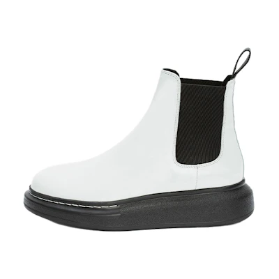 (W) Alexander McQueen Hybrid Chelsea Boot 'White Black'