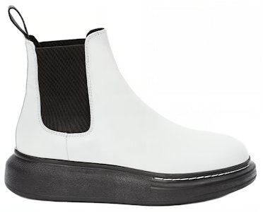 Alexander McQueen 亞歷山大·麥昆 小牛皮 黑色側邊拼飾 萬用切爾西靴 女款 白色 Order Alexander McQueen 亞歷山大·麥昆 小牛皮 黑色側邊拼飾 萬用切爾西靴 女款 白色