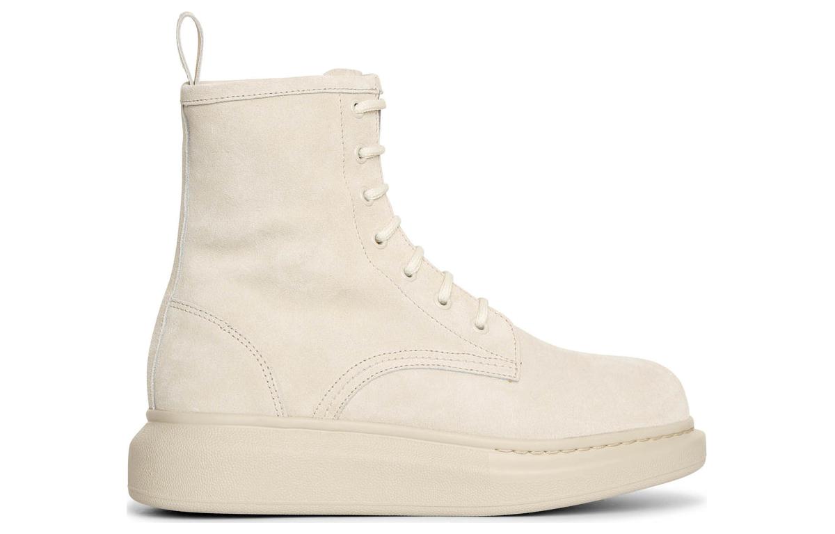 Order (W) 亚历山大·麦昆拼接切尔西靴 米色麂皮 586394WHXK12222