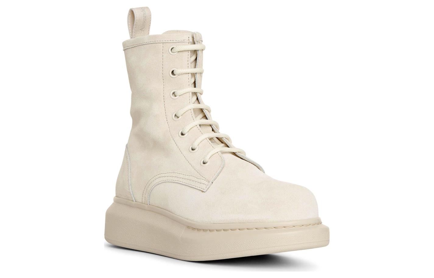 Lookbook (W) 亚历山大·麦昆拼接切尔西靴 米色麂皮 586394WHXK12222