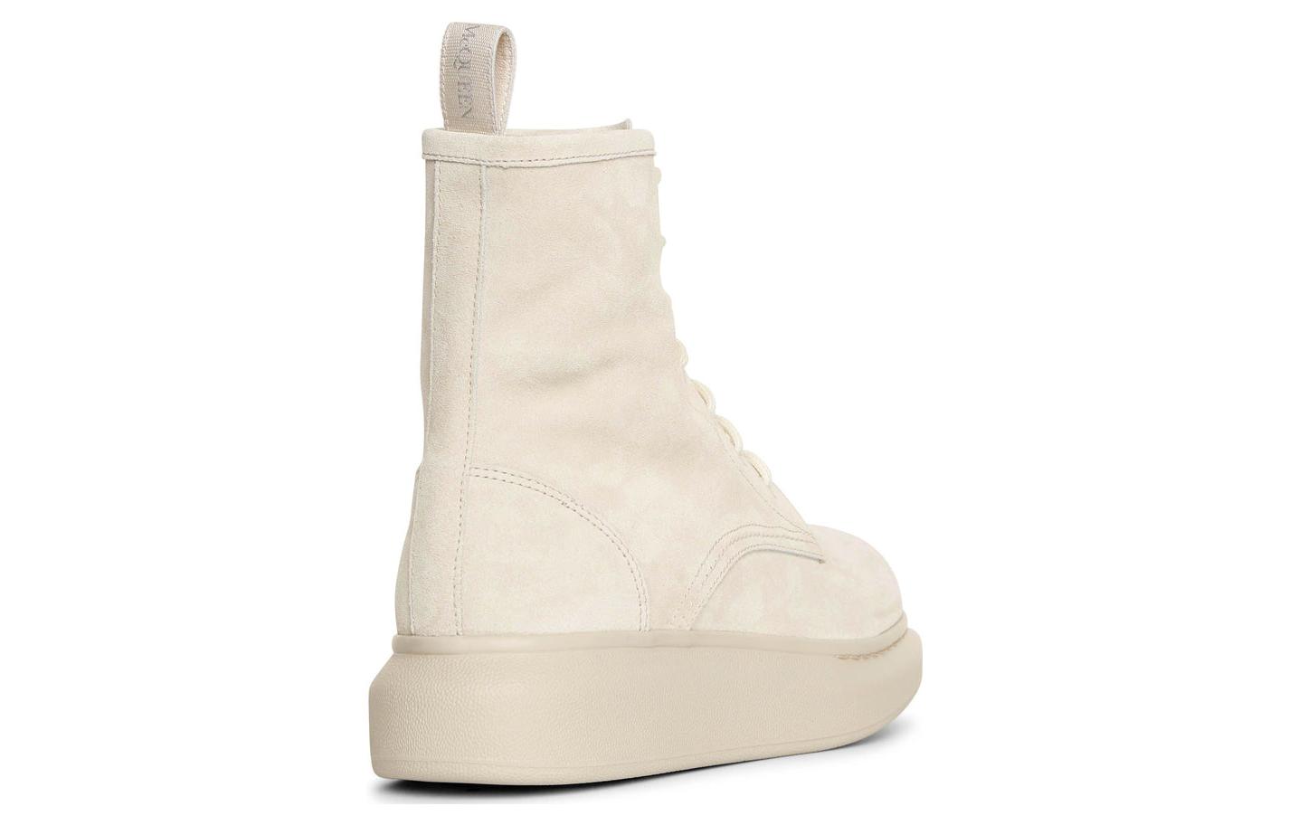 Shop (W) 亚历山大·麦昆拼接切尔西靴 米色麂皮 586394WHXK12222