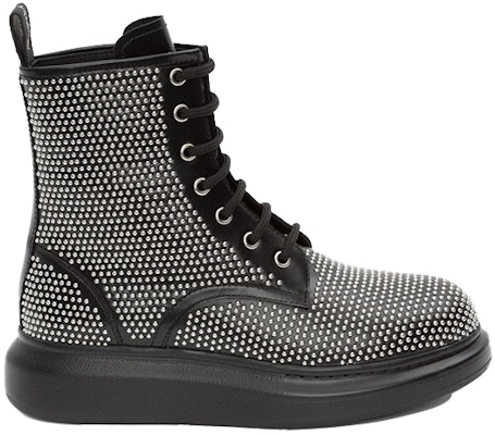 (Women) Alexander McQueen Hybrid Lace Up Boot 'Black Silver' 611701WHXHE1081 Order (Women) Alexander McQueen Hybrid Lace Up Boot 'Black Silver' 611701WHXHE1081
