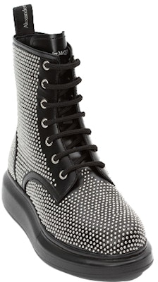 (Women) Alexander McQueen Hybrid Lace Up Boot 'Black Silver' 611701WHXHE1081 Lookbook (Women) Alexander McQueen Hybrid Lace Up Boot 'Black Silver' 611701WHXHE1081