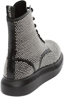 (W) 亚历山大·麦昆混合系带靴‘黑色银色’ 611701WHXHE1081 Shop (W) 亚历山大·麦昆混合系带靴‘黑色银色’ 611701WHXHE1081