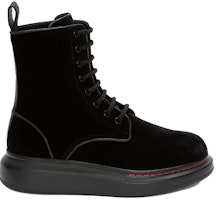 (W) アレキサンダー・マックイーン ハイブリッドレースアップブーツ (ベルベットブラック) 586395W4IKX1000 Order (W) アレキサンダー・マックイーン ハイブリッドレースアップブーツ (ベルベットブラック) 586395W4IKX1000