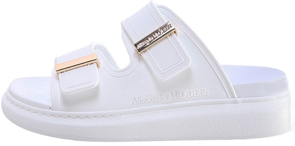 Alexander McQueen亞歷山大麥昆 混合 橡膠 露趾 厚底 時尚涼拖 女款 白色 Buy Alexander McQueen亞歷山大麥昆 混合 橡膠 露趾 厚底 時尚涼拖 女款 白色