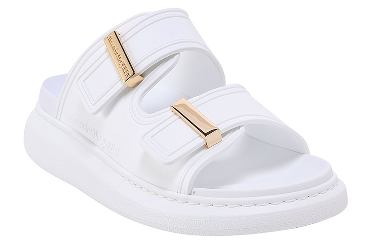 Order Alexander McQueen亞歷山大麥昆 混合 橡膠 露趾 厚底 時尚涼拖 女款 白色