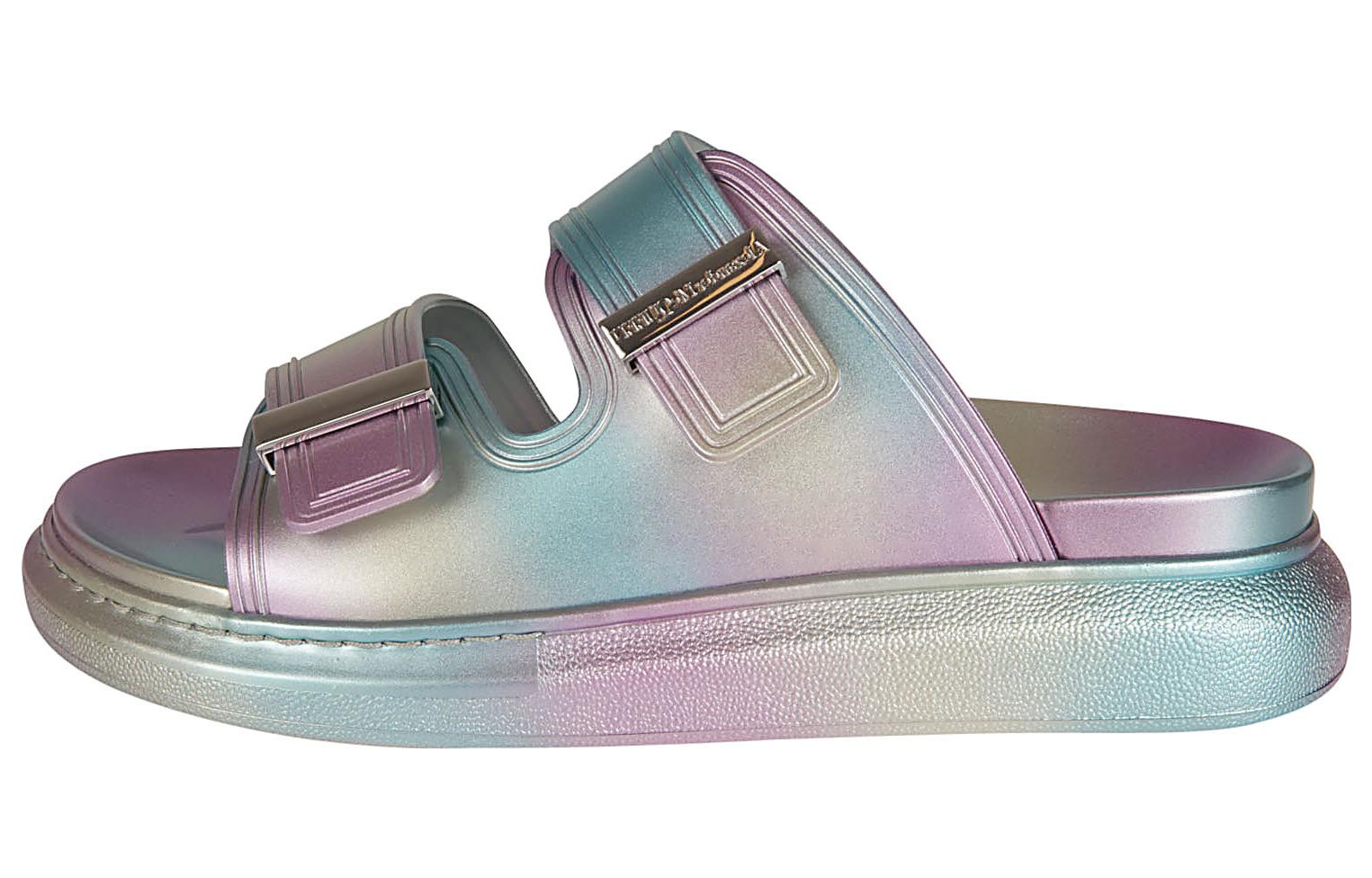 (Women) Alexander McQueen Hybrid Slide 'Silver Multi-Color' 697095W4TM28258