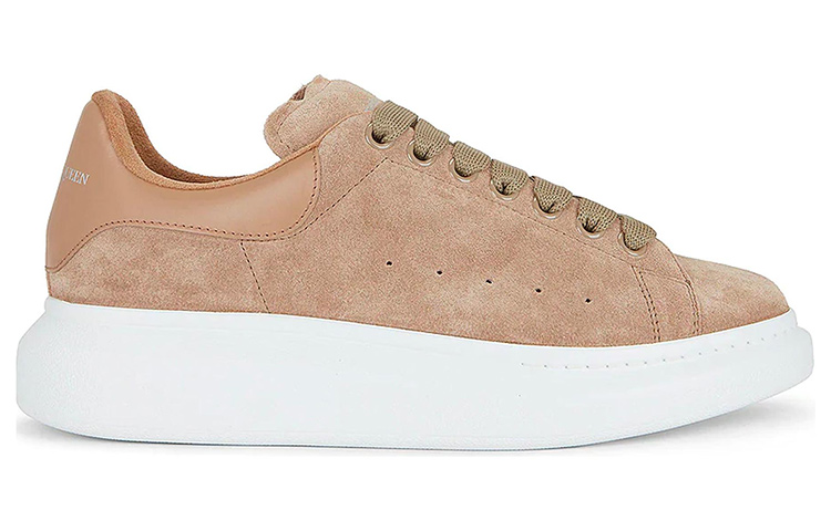 Order (W) Alexander McQueen Kasut Fesyen Kulit Coklat Bertali Hujung Bulat 688520WIA5E2617