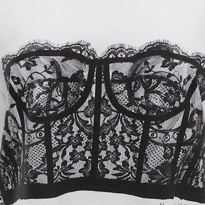 (Women) Alexander McQueen Lace Print Corset Tee White SS22 689062-QZAFC-0909 Cheap (Women) Alexander McQueen Lace Print Corset Tee White SS22 689062-QZAFC-0909