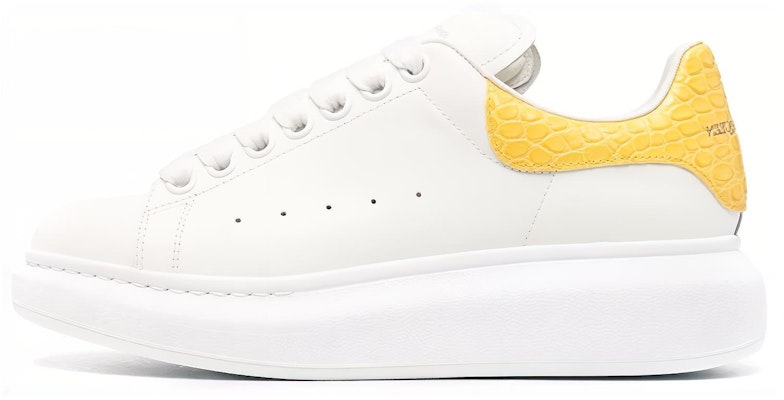 (Women) Alexander McQueen Lace Up Low Top 'White Yellow' 553770WIBNG9898 Buy (Women) Alexander McQueen Lace Up Low Top 'White Yellow' 553770WIBNG9898