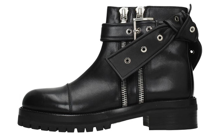 (Women) Alexander McQueen Leather Ankle Boot 'Black Fashion' 508304WHR5F1000