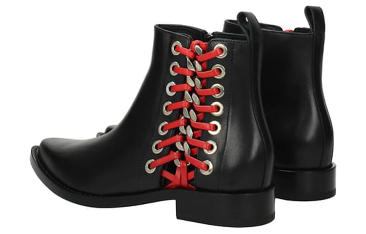 Lookbook (W) 알렉산더 맥퀸 블랙 레더 앵클 부츠 1493541WHR541091