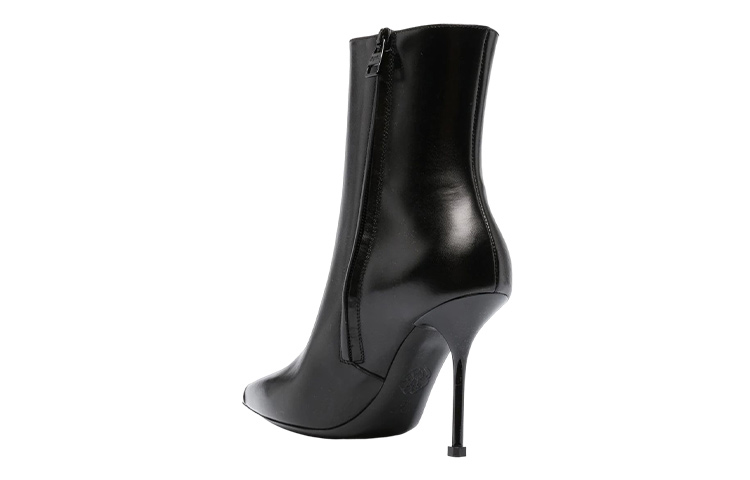 Shop (Women) Alexander McQueen Leather Ankle Boot 'Black Stiletto' 718880WHSWD1081