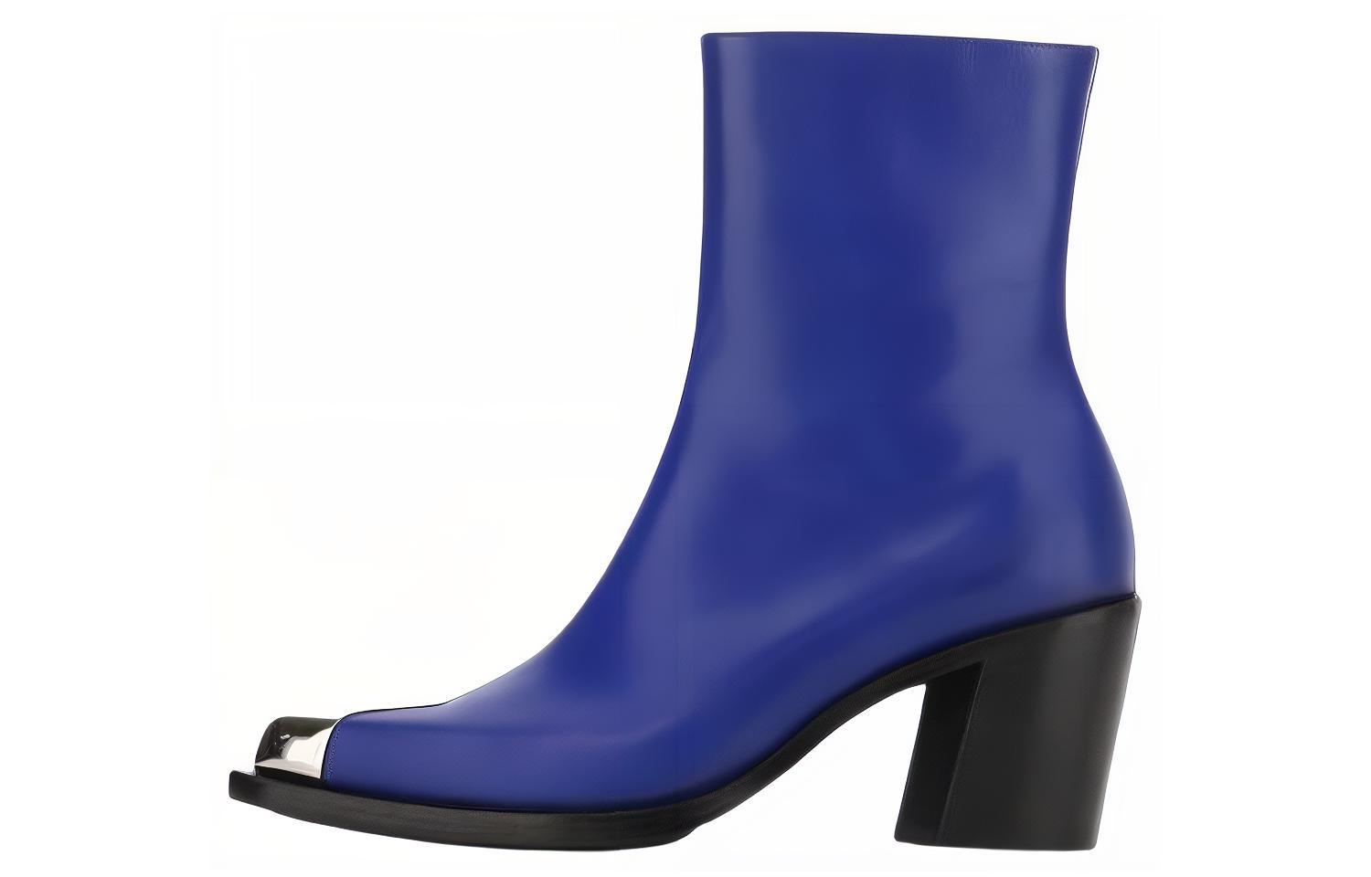(Women) Alexander McQueen Leather Ankle Boot 'Blue' 709986WHSWD4394