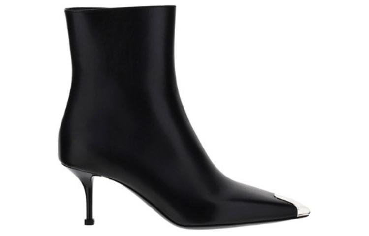 Order (W) Alexander McQueen Sepatu Boot Kulit Pendek 'Fashion Black' 719531WHSWD1081