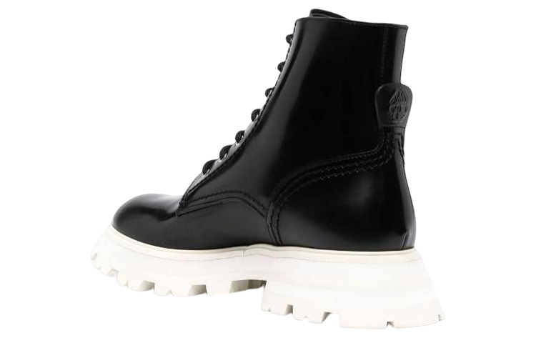 (W) Alexander McQueen Leather Ankle Boots 'Black White' 圖 4