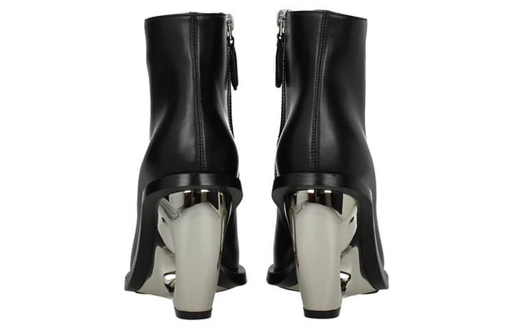 Purchase (W) アレキサンダー・マックイーン レザーアンクルブーツ (ブラック) 493533WHMUJ1081