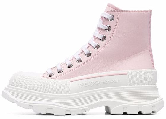 (W) Alexander McQueen Sepatu Boot Kulit Pink Putih untuk Wanita 633900WHZ625805 Buy (W) Alexander McQueen Sepatu Boot Kulit Pink Putih untuk Wanita 633900WHZ625805