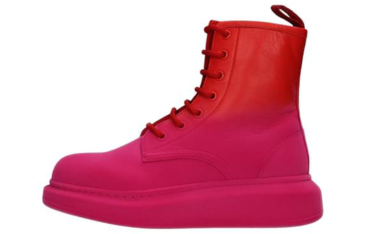(Women) Alexander McQueen Leather Ankle Boots 'Pink' 676726WHWM36494