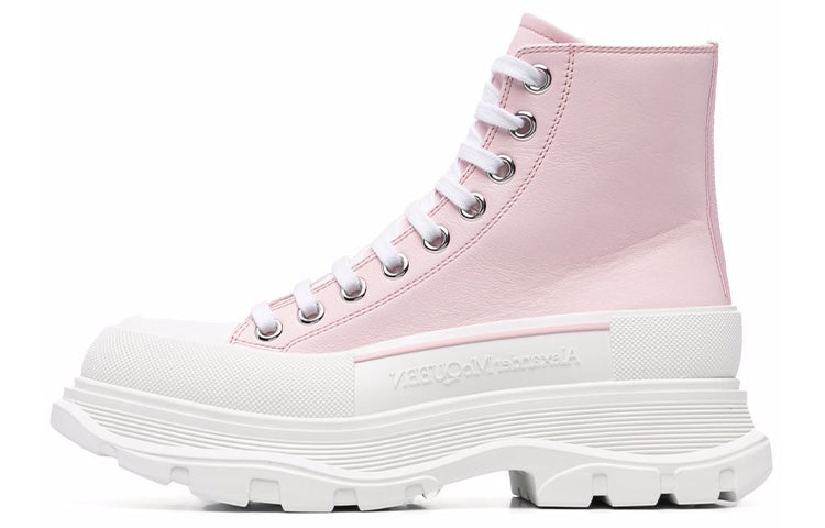 (W) Alexander McQueen Leather Ankle Boots 'Pink White' 圖 2