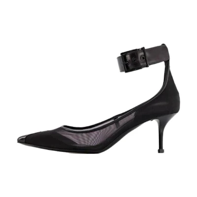 (W) Alexander McQueen Leather Black 'Pointed Toe Stiletto'