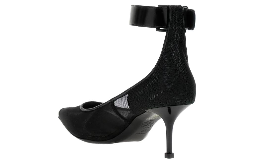 Lookbook (W) 알렉산더 맥퀸 블랙 가죽 스틸레토 힐 744480W4AB21000