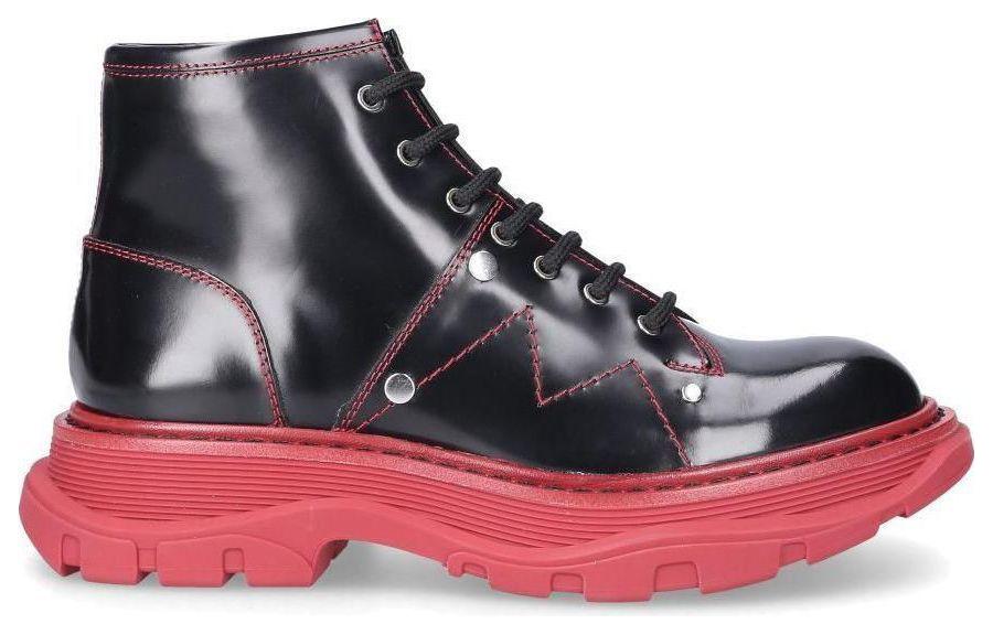 Order (W) Bota de Cuero Alexander McQueen 'Negro Rojo' 595469WHZ811166