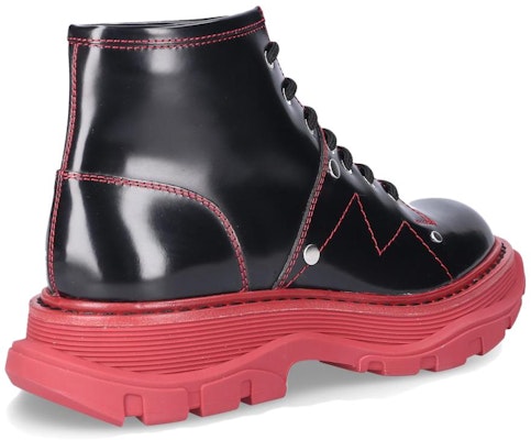 (W) Bota de Cuero Alexander McQueen 'Negro Rojo' 595469WHZ811166 Shop (W) Bota de Cuero Alexander McQueen 'Negro Rojo' 595469WHZ811166