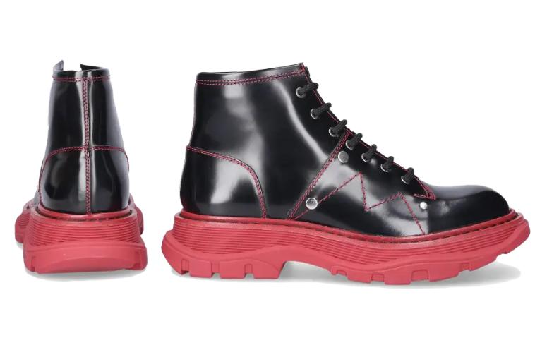 Purchase (W) Bota de Cuero Alexander McQueen 'Negro Rojo' 595469WHZ811166