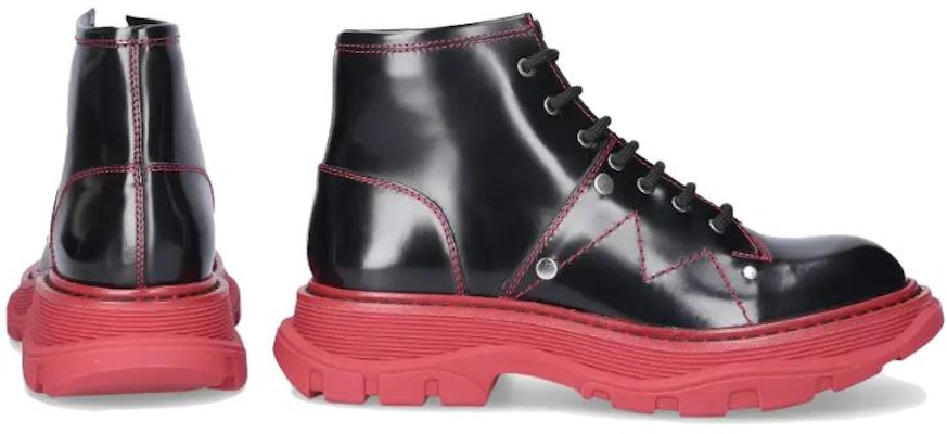 (W) Bota de Cuero Alexander McQueen 'Negro Rojo' 595469WHZ811166 Purchase (W) Bota de Cuero Alexander McQueen 'Negro Rojo' 595469WHZ811166