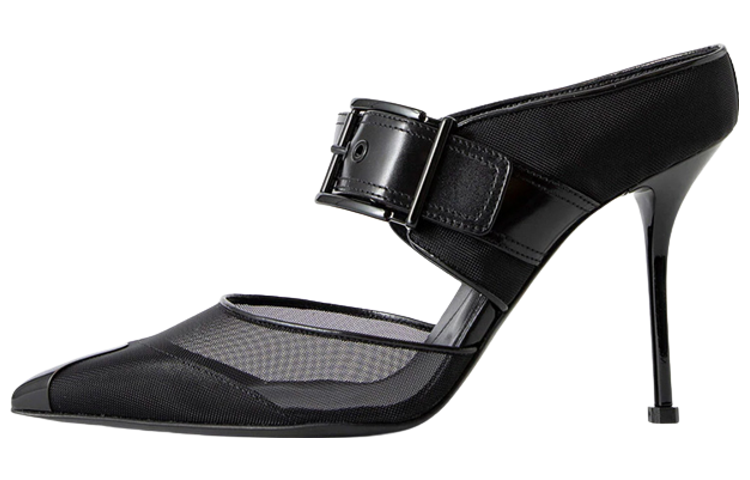 (Women) Alexander McQueen Leather Buckle Fashion Sandal 'Black' 744759W4AB21000