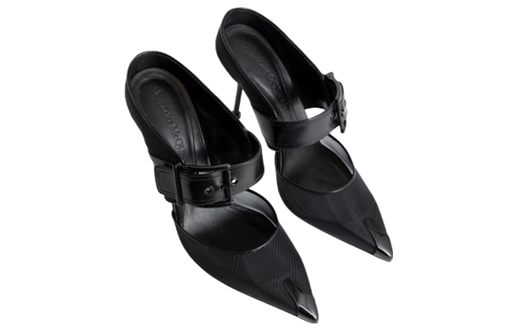 Shop (Women) Alexander McQueen Leather Buckle Fashion Sandal 'Black' 744759W4AB21000