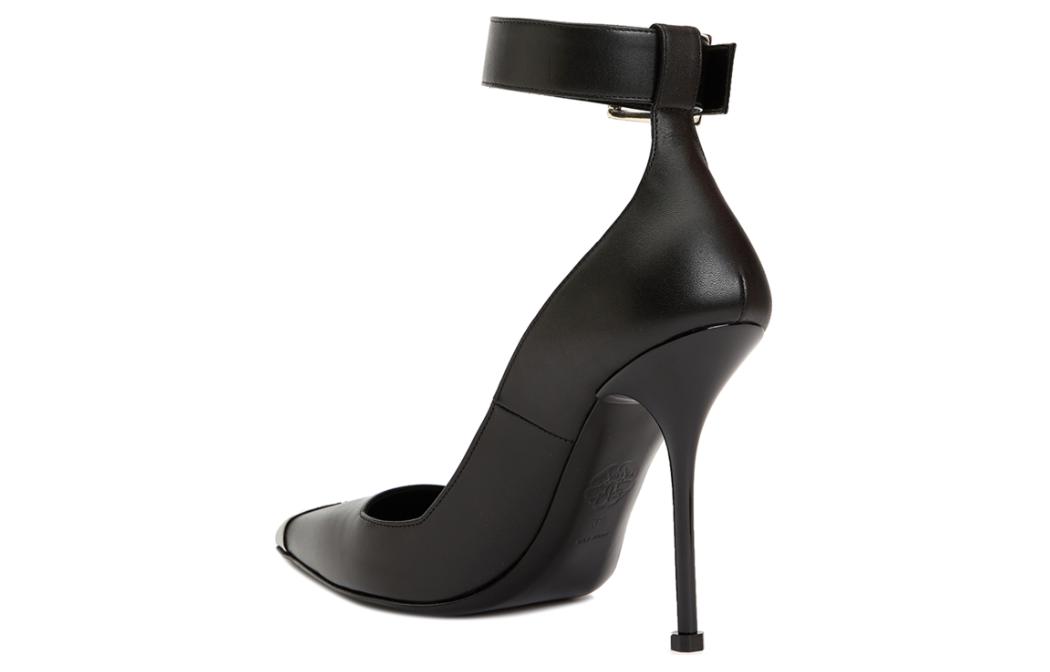 Lookbook (Women) Alexander McQueen Leather Buckle High Heel 'Black Fashion' 757512WIEA11081