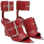 Lookbook (W) Sandali Slingback a Punta in Pelle con Fibbia Alexander McQueen 9cm ''Rosso'' 768109WIEA36153