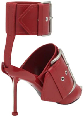 (W) Sandali Slingback a Punta in Pelle con Fibbia Alexander McQueen 9cm ''Rosso'' 768109WIEA36153 Shop (W) Sandali Slingback a Punta in Pelle con Fibbia Alexander McQueen 9cm ''Rosso'' 768109WIEA36153