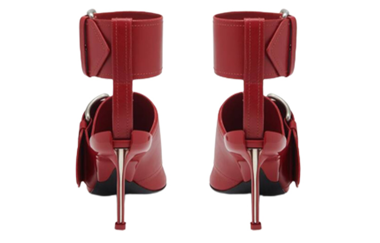 Purchase (W) Sandali Slingback a Punta in Pelle con Fibbia Alexander McQueen 9cm ''Rosso'' 768109WIEA36153