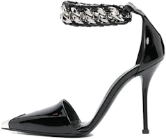 (Women) Alexander McQueen Leather Buckle Pointed Toe Stiletto 'Black' 718869WIA3F1081 (Women) Alexander McQueen Leather Buckle Pointed Toe Stiletto 'Black' 718869WIA3F1081